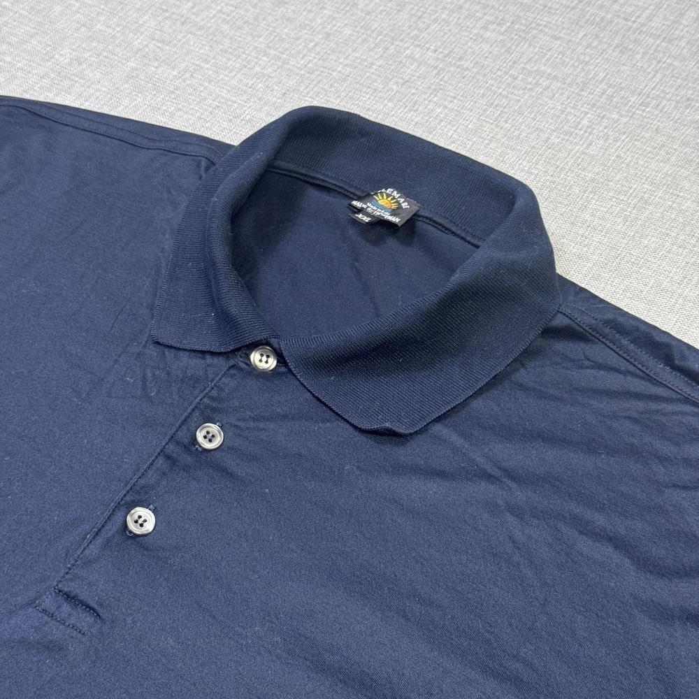 Maus & Hoffman Solemare Polo Shirt Mens 2XL Blue Jersey Pocket Made In Italy‎